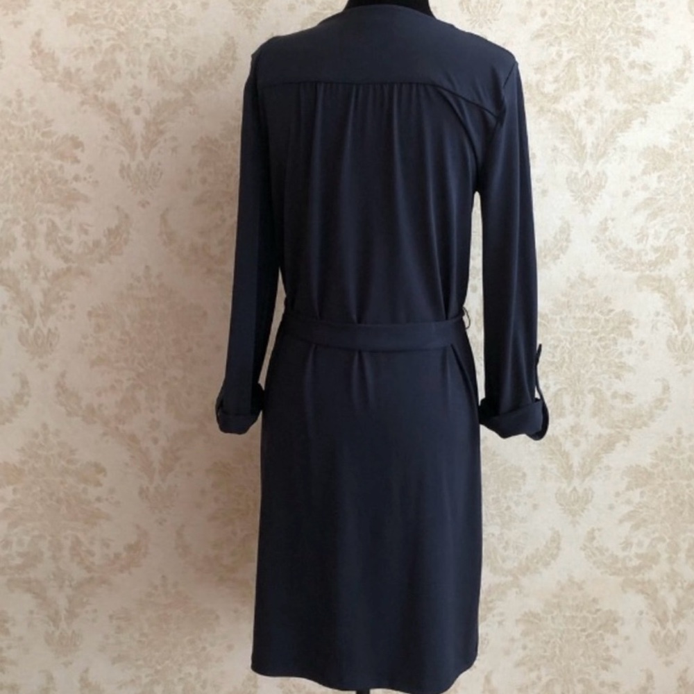 Michael Kors Blue Sheath Dress with Cuffed Sleeves - Picture 4 of 12